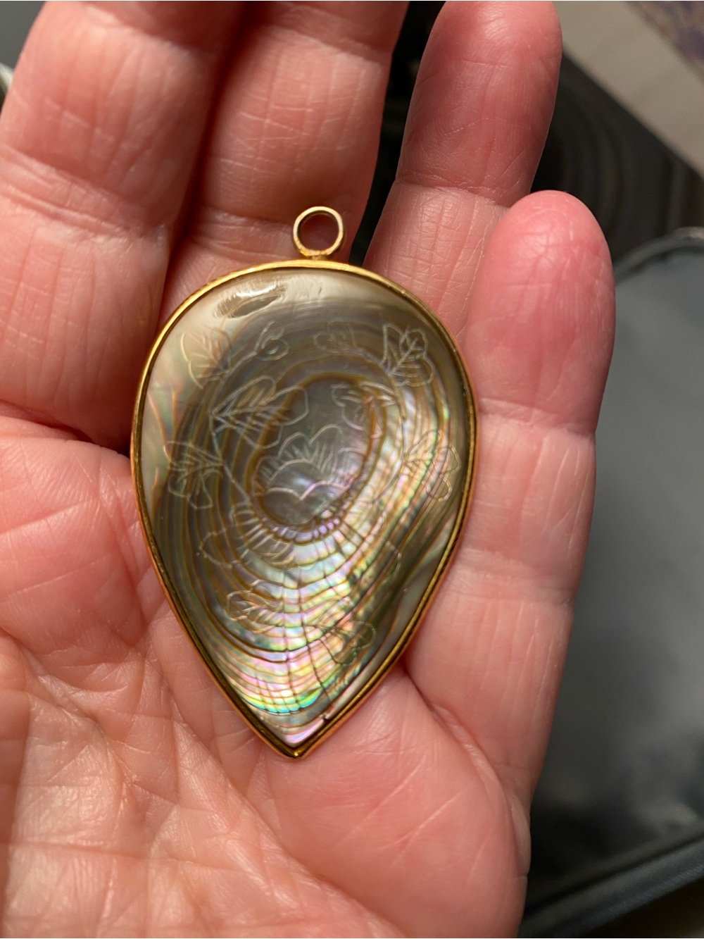 Large vintage teardrop pendant